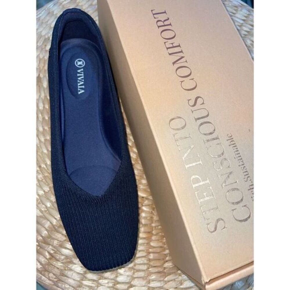 VIVAIA Margot 2.0 Navy Knit Flats Sustainable Comfort Slip-On EU/41W US/10W - Picture 5 of 11